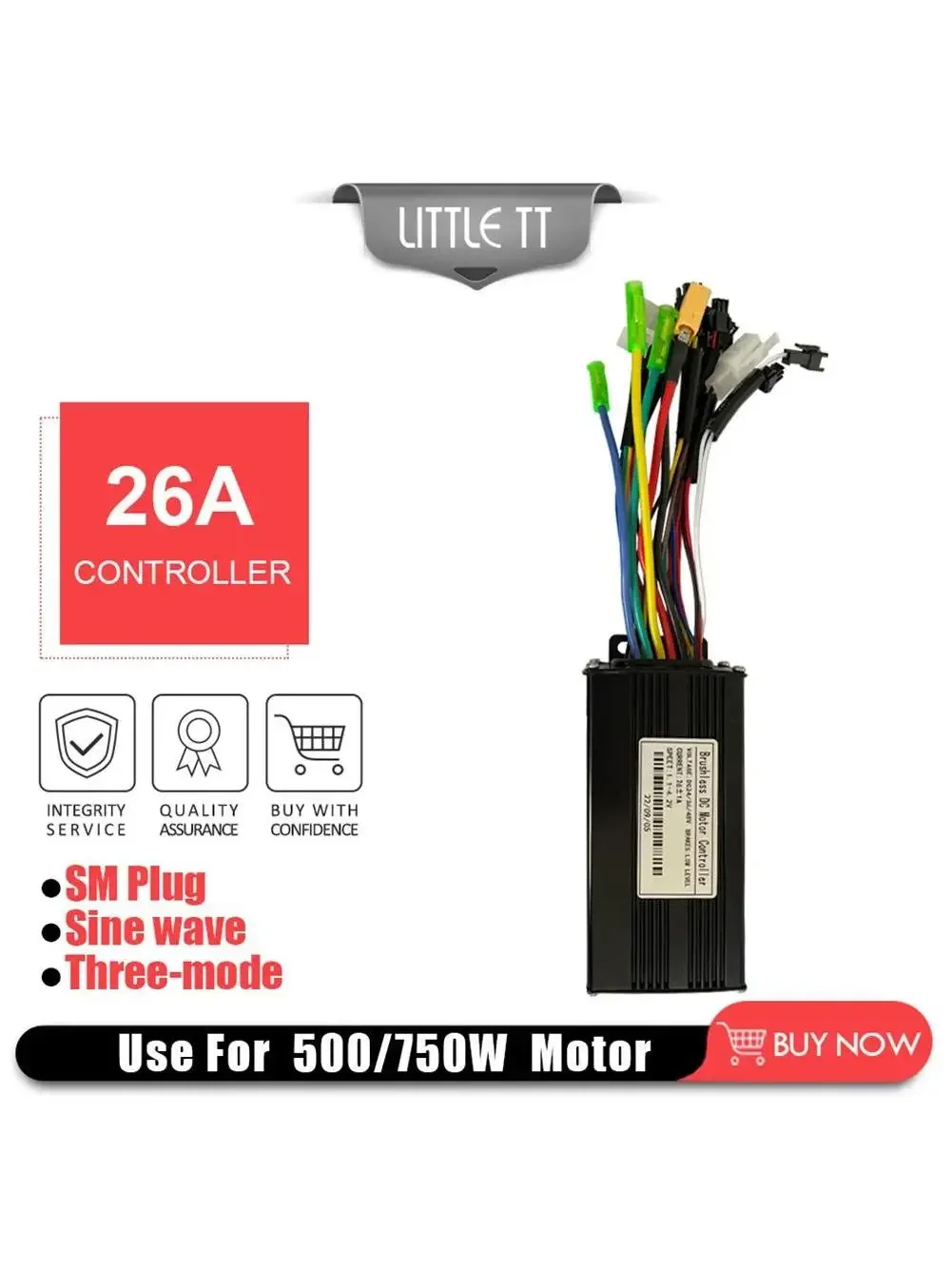 AliExpress NONE 1PCS JN 24V/36/48V  E-Bike Sine Wave 26A 500/750W SM Three Mode Brushless Controller Electric Scooter Electric Bicycle Access