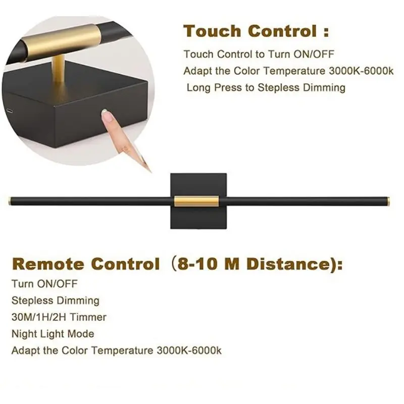 [B17B!】 Bedside Lamp Wall Lamp Mirror Light 360-Degree Rotating Lamp