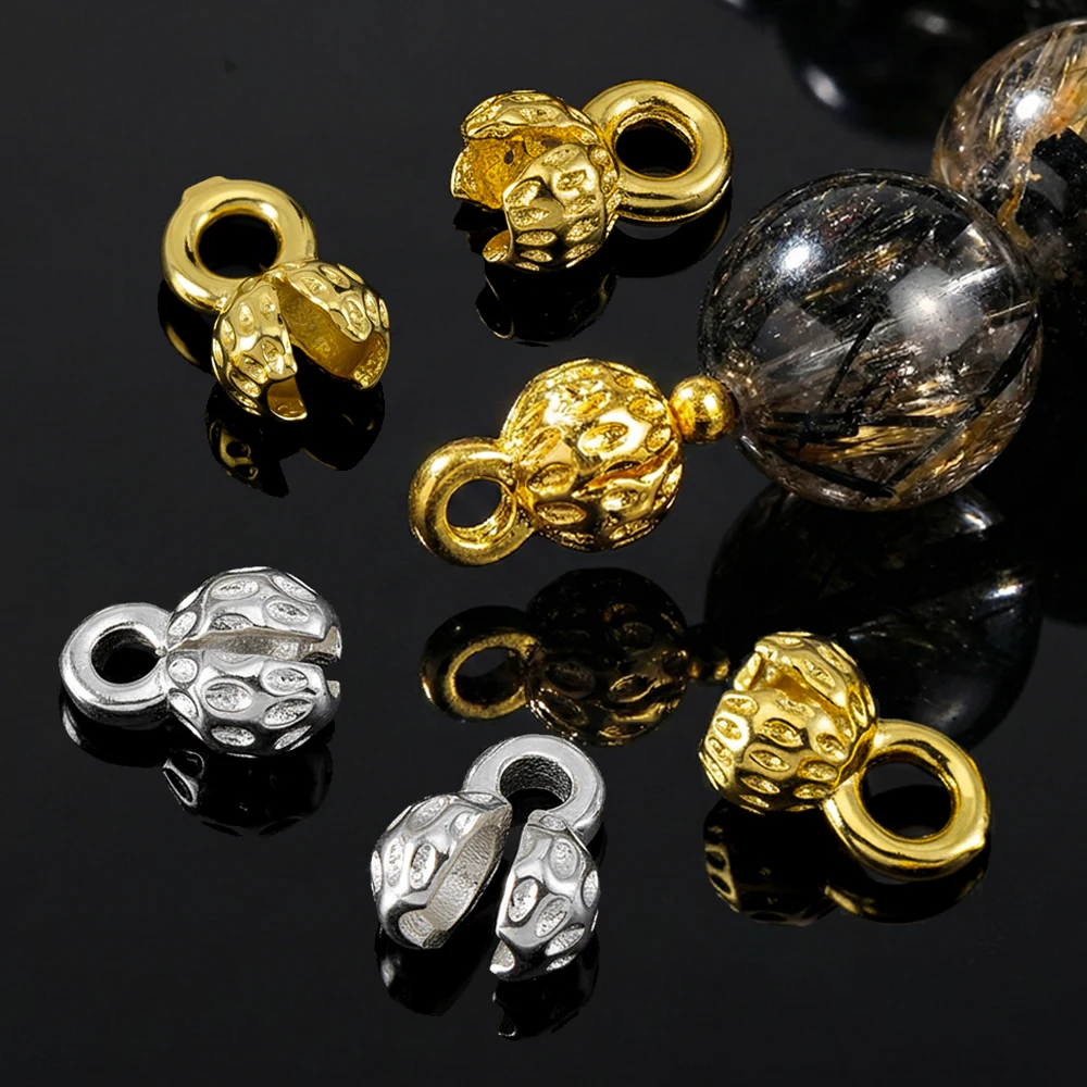 10/20pcs Crimp End Bead Accessories 18K Gold Plated Clam Shell Bead Tip,Crimp Ends,Ball Chain Connectors,DIY Jewelry Supplies