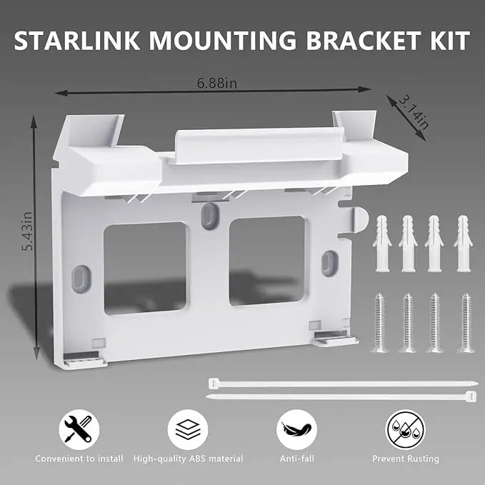 

2 in 1 for Starlink Gen 3 Router Mount&for StarLink V3 Power Supply Brackets Holder-for StarLink Internet Kit Satellite