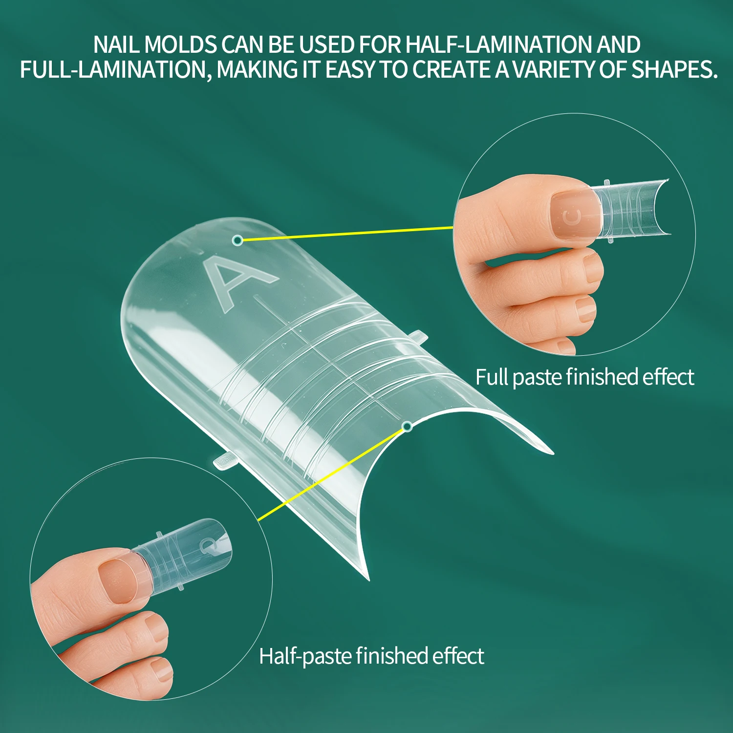 Nailpop 150 pezzi stampi per unghie a doppia forma di punta e unghie rosa trasparente 15 dimensioni con linea di posizionamento centrale estensione superiore del chiodo nail art