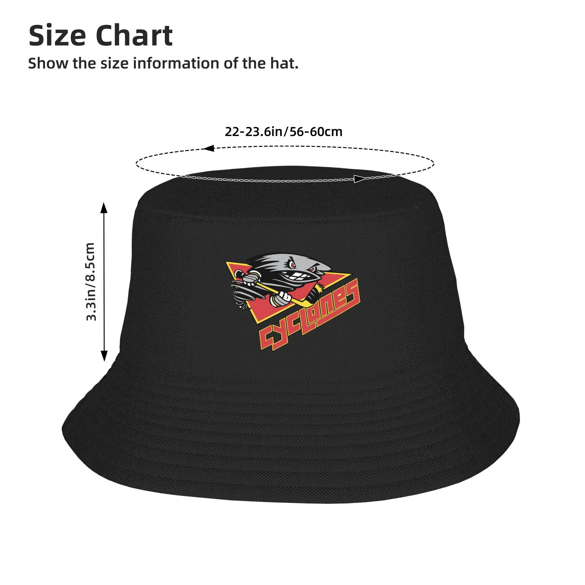 Defunct hockey team Cincinnati Cyclones Bucket Hats Panama For Kids Bob Hats Autumn Fisherman Hats For Summer Beach Unisex Caps