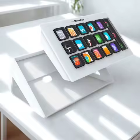 Stream Deck Visual Keyboard Lcd Button 15 Keys Live Content Creation Controller Custom Button For Windows/macos/android/ios Gift