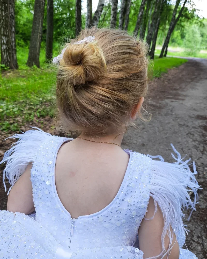 Flower Girl Dresses Knee-Length O-Neck Sleeveless Princess Dress for Wedding Bridesmaid Birthday Evening First Communion Gown