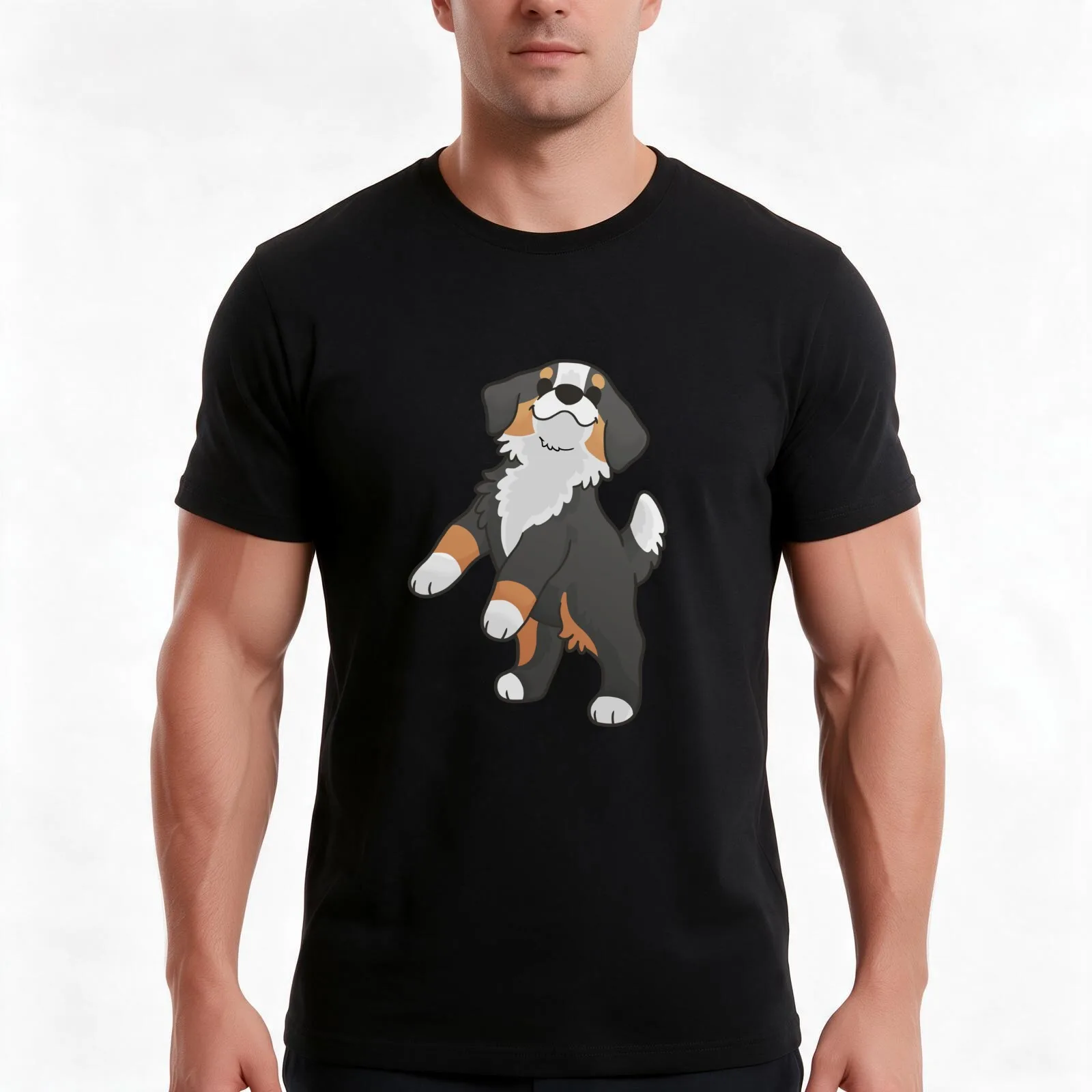 Chunky Bernese Mountain Dog T-Shirt Summer Casual Cotton Tee Oversized Streetwear Tops Vintage Graphic Print 100% Cotton