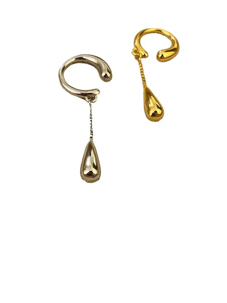 

Versatile without ear holes, ear bones, European and American ins fringed water drop small ear clips, women
