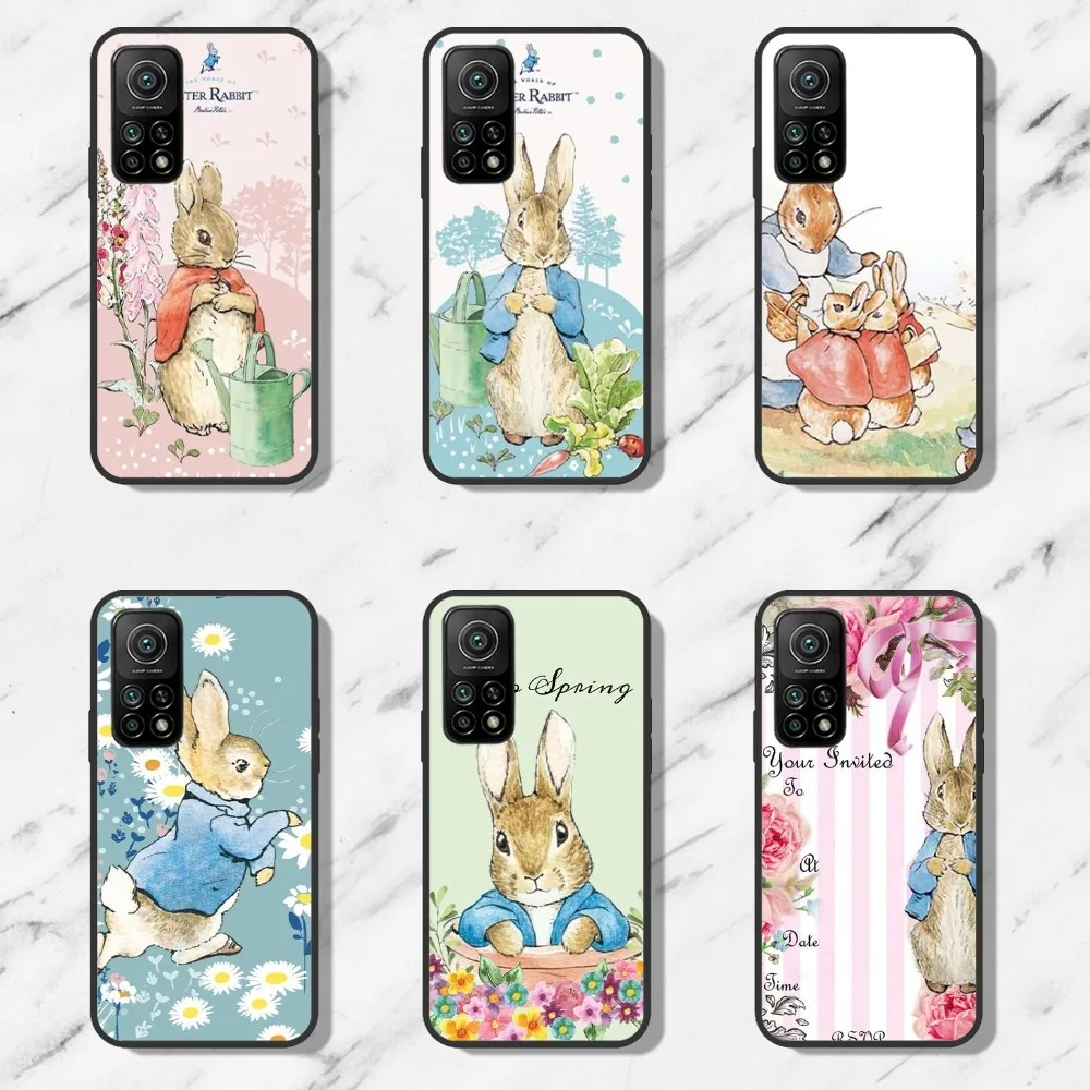 Cute P-Peter R-Rabbit Phone Case For Samsung Galaxy S21 S22 S23 S24 Ultra S20 Lite S30 Note Black Shell