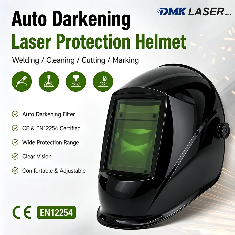 Auto Darkening Laser Protective Helmet OD8 300-450&900-1800nm Protection CE/EN12254 Automatic Dimming Clear Vision Safety Mask