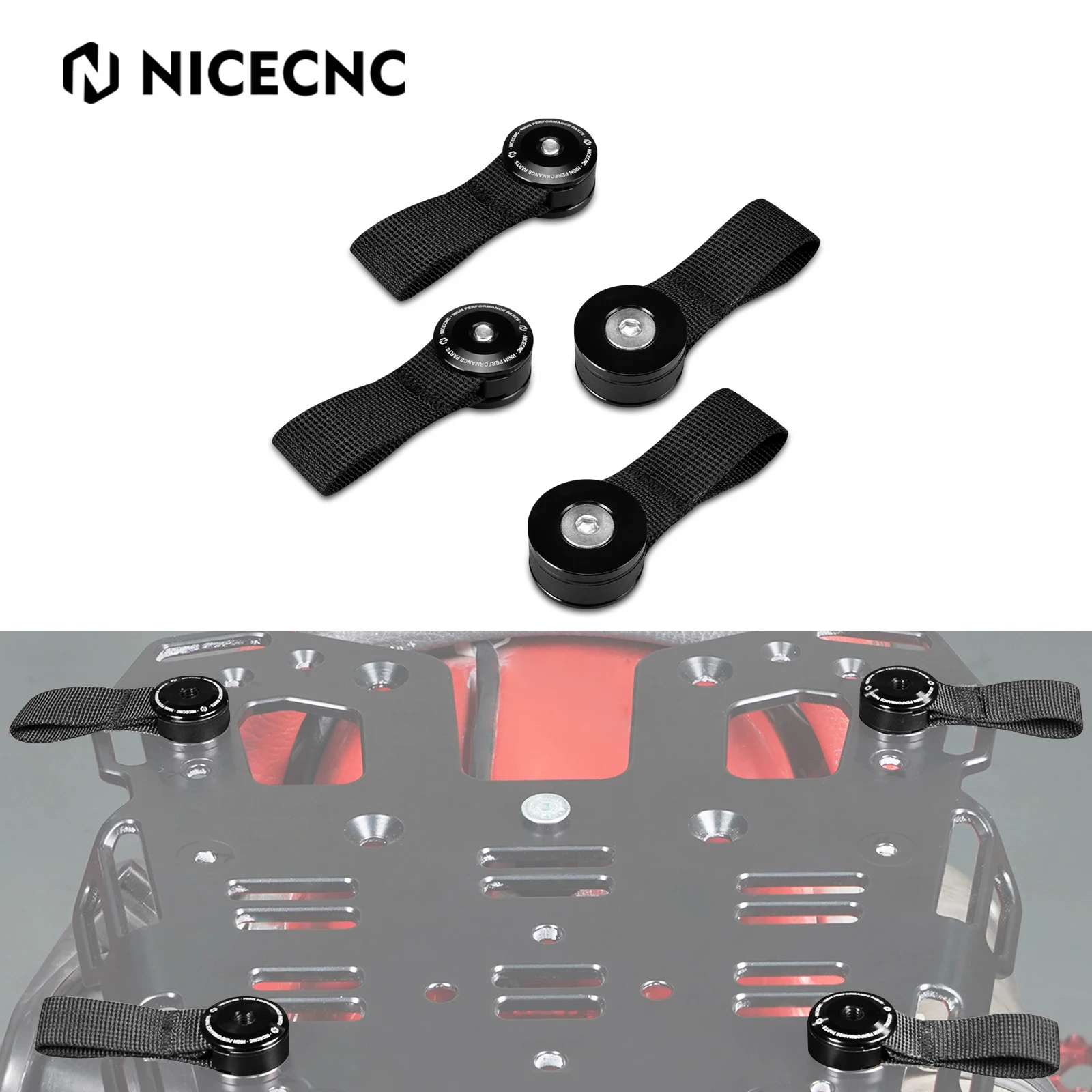 Universal Rear Luggage OS-Rack Loops For KTM EXC Yamaha Raptor 700 BMW R1250GS/1200 Harley Touring Honda Suzuki Husqvarna 701