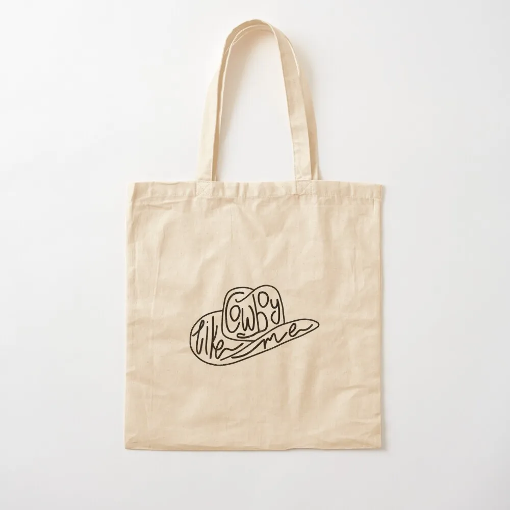 cowboy like me - black and white Tote Bag Canvas Cloth bags Women's shopper bag tote bag woman