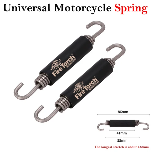 Imagen 1 del producto Silenciador de resorte para motocicleta, tubo de conexión de Escape modificado para Moto, Scooter, acero inoxidable, 86mm, 2 uds.
