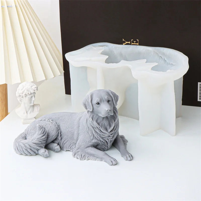 3D Poodle Puppy Candle Silicone Mold Cute Dogs Cats Scented Soap Resin Plaster Ice Cube Mould Candle Making Kit Home Decor Gifts