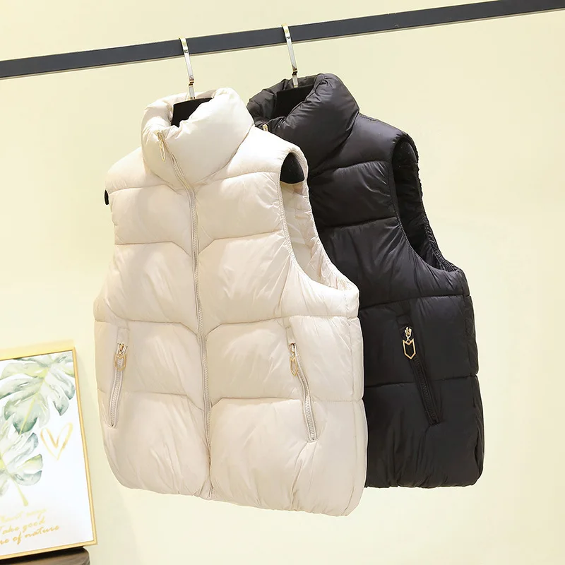 

Жилет женский осенне-зимний хлопковый жилет пальто без рукавов с воротником-стойкой на молнии теплый жилет верхняя одежда стеганая куртка пуховики парки