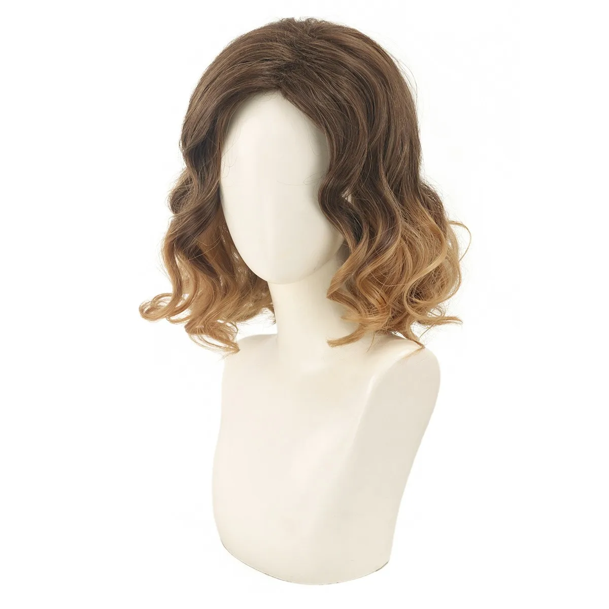 The Vampire Lestat Wigs Brown Curly Short Gradiently Cosplay Wigs for Halloween Carnival Party Props Synthetic Hair