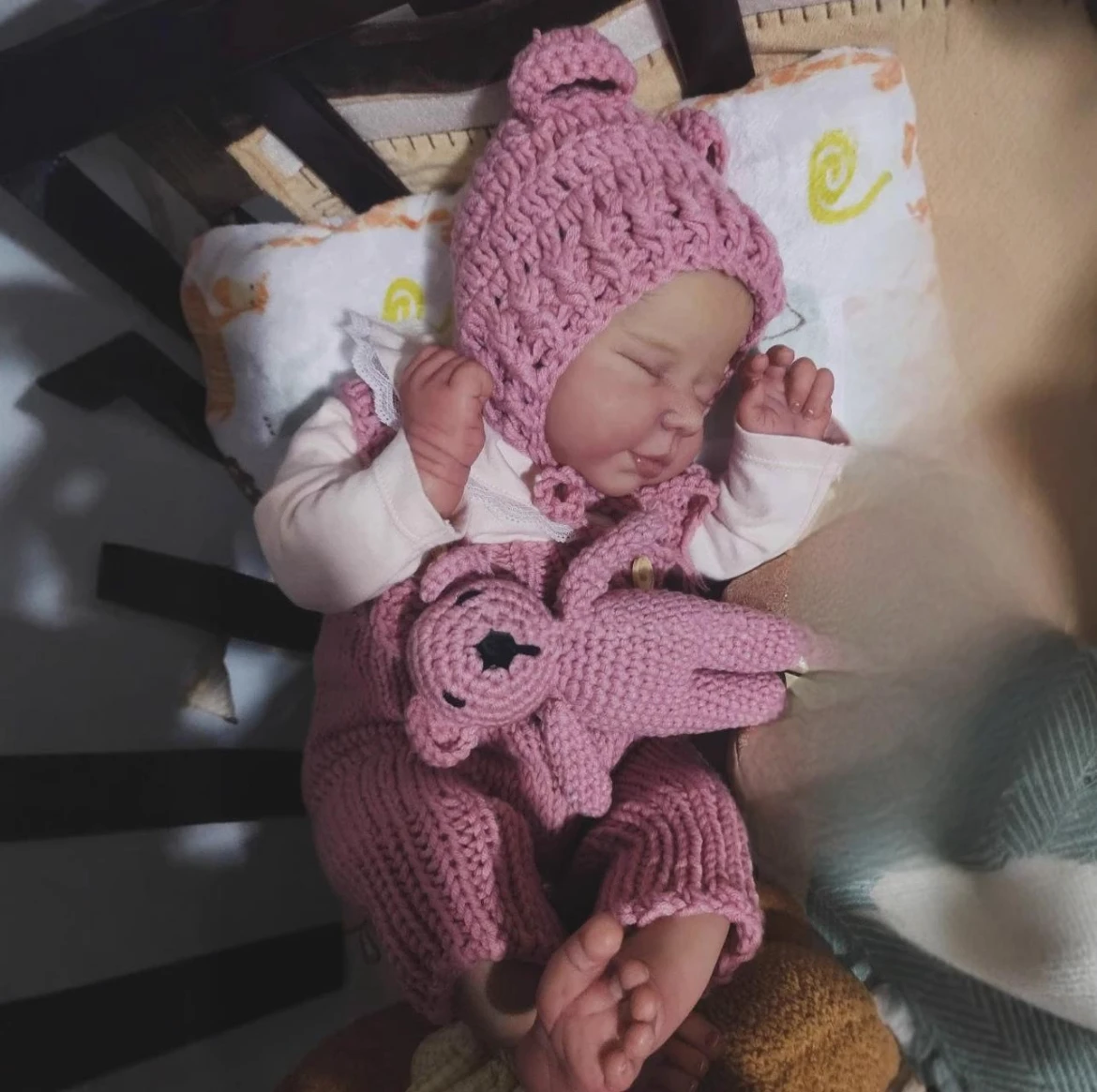 Poupée Reborn Valentina réaliste de 20 pouces, avec Expression du sommeil paisible, Collection de mode faite à la main, cadeau de noël parfait pour les enfants