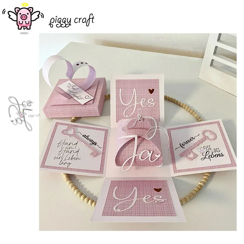 

Piggy Craft metal cutting dies cut die mold Ja Yes letters Scrapbook paper craft knife mold blade punch stencils dies