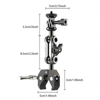 Handlebar Mount Bracket Aluminum Alloy Bicycle Cycling Clip 360°Ball Head Action Camera Clamp Mount Action Camera Accessories