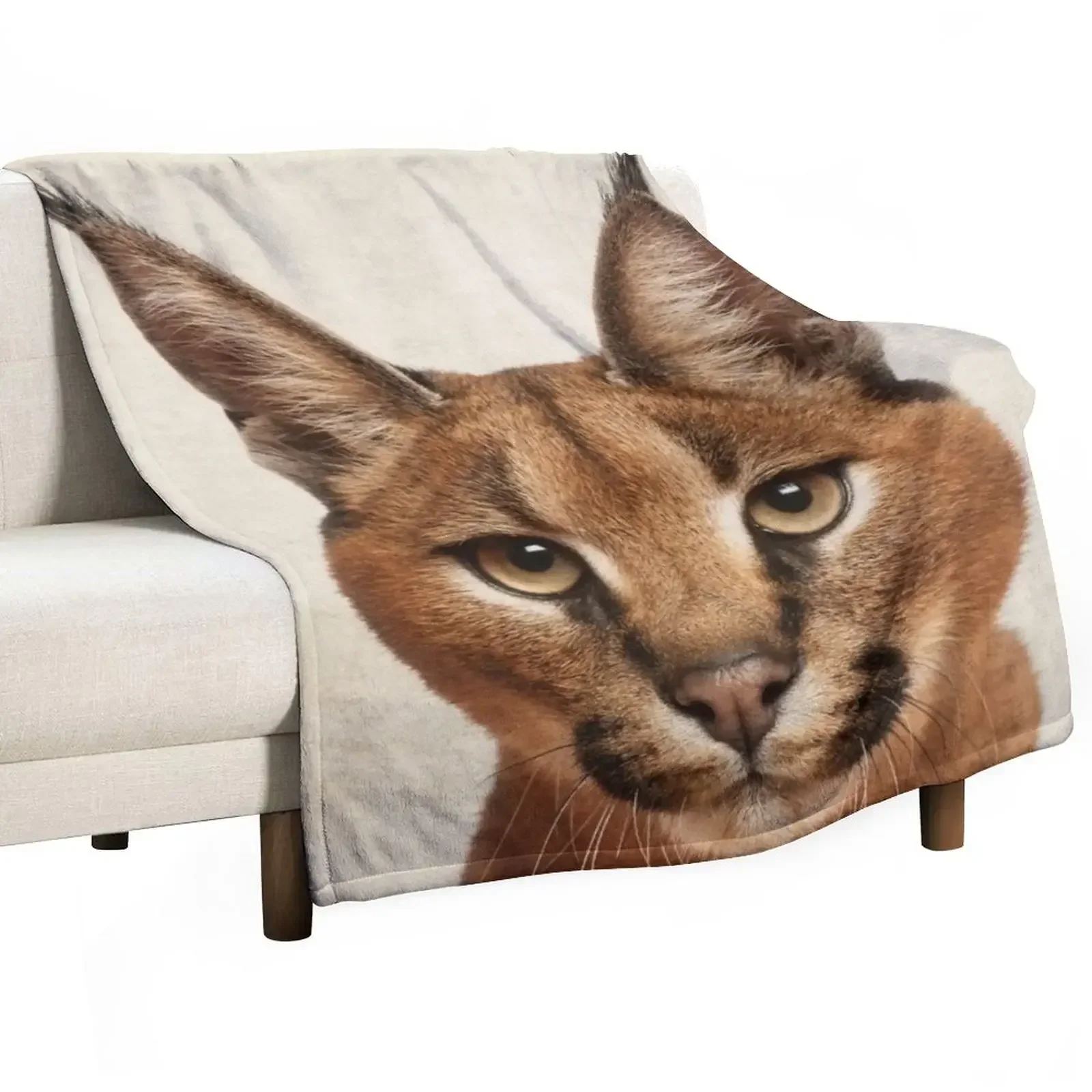 Caracal Cat Art, Savanna Animal Portrait Throw Blanket christmas gifts Blankets Sofas Of Decoration Luxury St Picnic Blankets