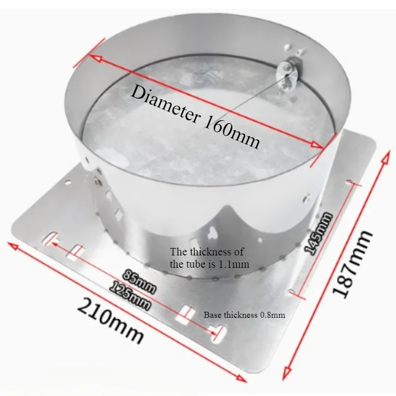 Stainless Steel Kitchen Range Hoods Check Valve 150/160mm Pipe Universal Air Outlet Range Hood High Temperature Resistance Parts