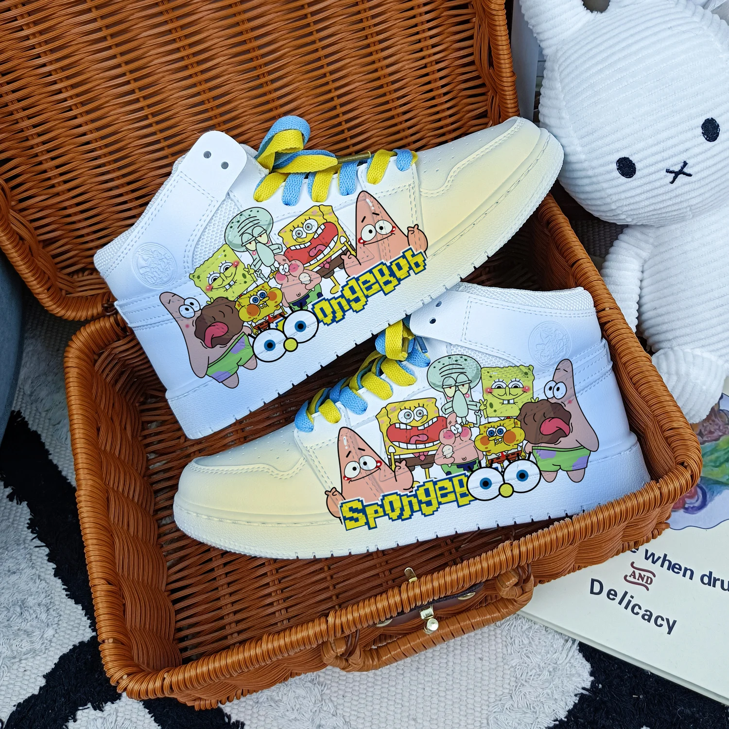 New Original cartoon SpongeBob SquarePants princess cute Casual shoes soft sports shoes for girlfriend gift EU size 35-44