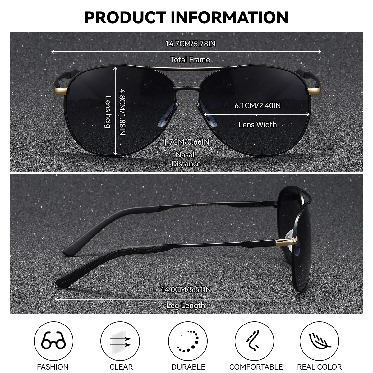 BARCUR Rosa polarisierte Sonnenbrille, leicht, Metall, ovaler Rahmen, blaue Farbverlaufslinse, Damen-Sonnenbrille, Bekleidungszubehör – Detail 3