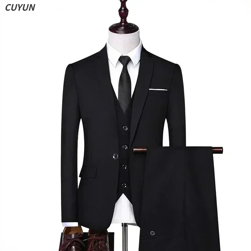 Men Wedding Suits 3 Pieces 2 Outfit Set High Quality Elegant Jackets Vest Pants Blazers Luxury Classic 2024 Formal Clothing