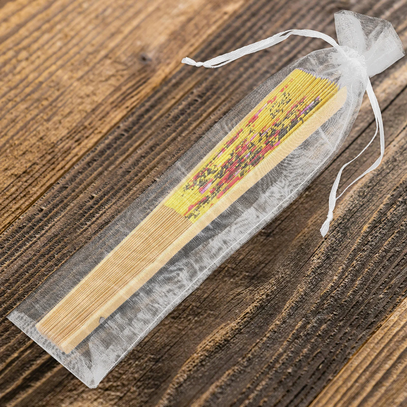 

50Pcs Folding Hand Fan Bags Gauze Drawstring Pouches Delicate Mesh Storage Reusable Longtime Use Folding Fan Bag