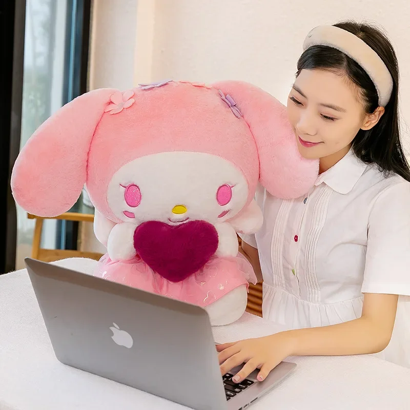 

40cm Sanrio Anime Kawaii My Melody Kuromi Plush Toy Girls Heart Dress Kid Doll Cute Decorate Pillow Children Birthday Xmas Gifts