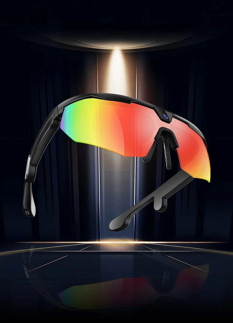 

800W Pixel HD 4K Cycling Bluetooth Sports AI Smart Glasses For Photography Object Recognition Video Recording Navigation New