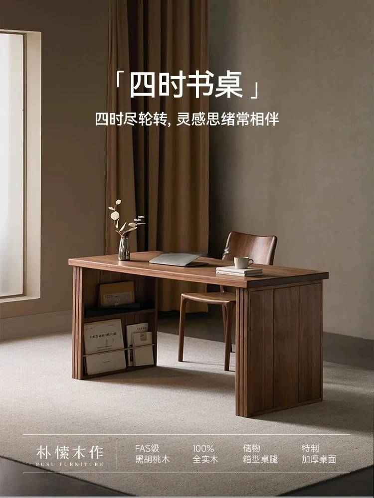 

Solid wood desk North American black walnut workbench computer desk.