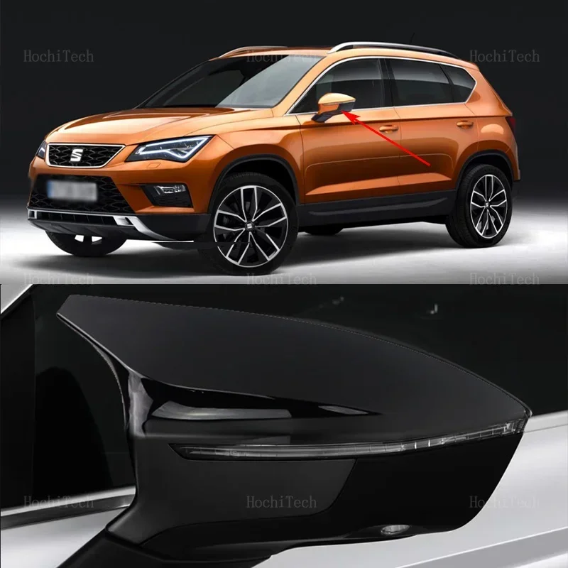 2x Sport style Black Side Mirror cover Caps for Seat Cupra Ateca KH7 Tarraco KN2 2016-2024