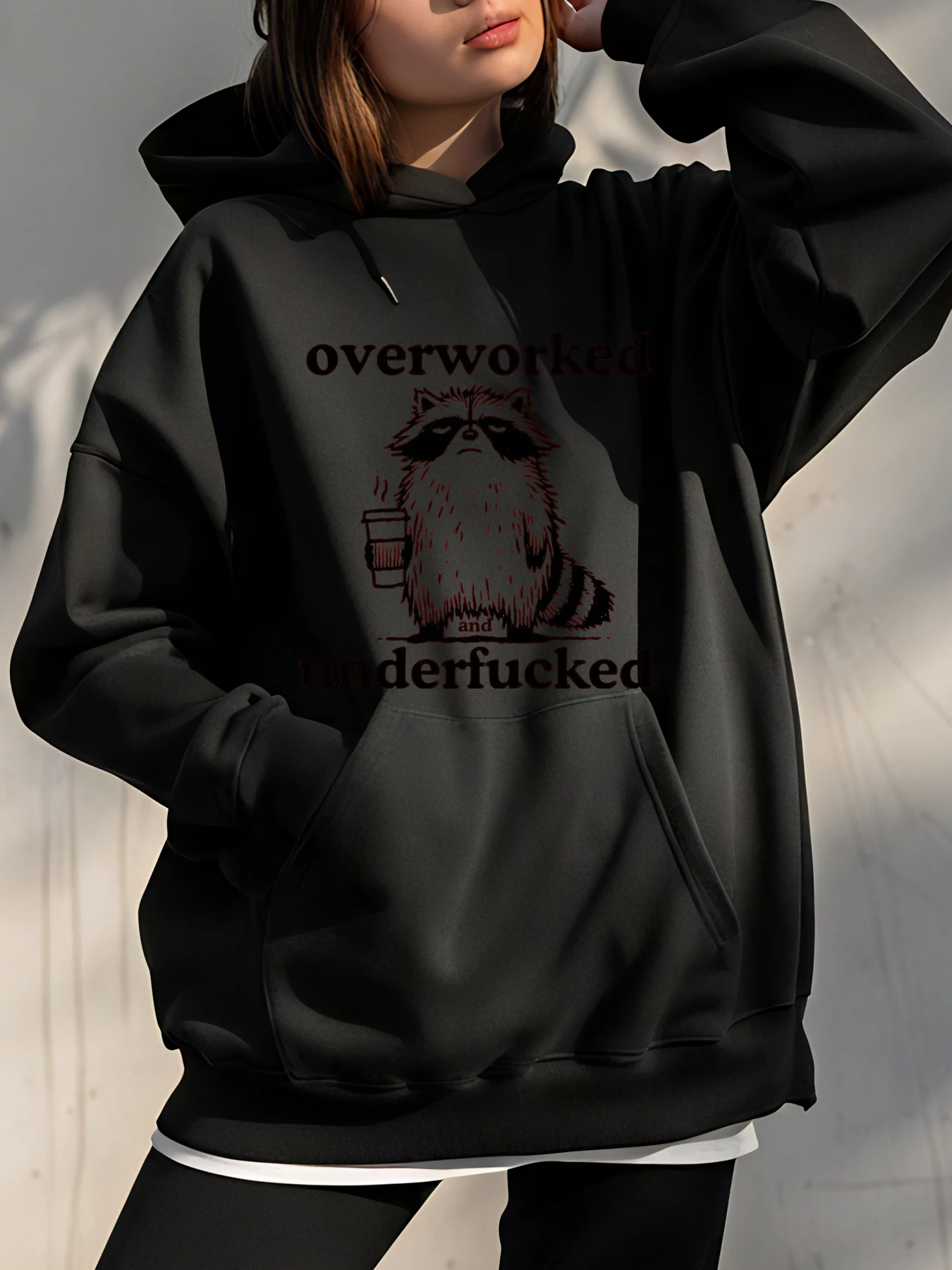 

Верхняя толстовка с принтом енота, повседневная уличная толстовка для женщин и мужчин, модный пуловер унисекс с капюшоном и графикой