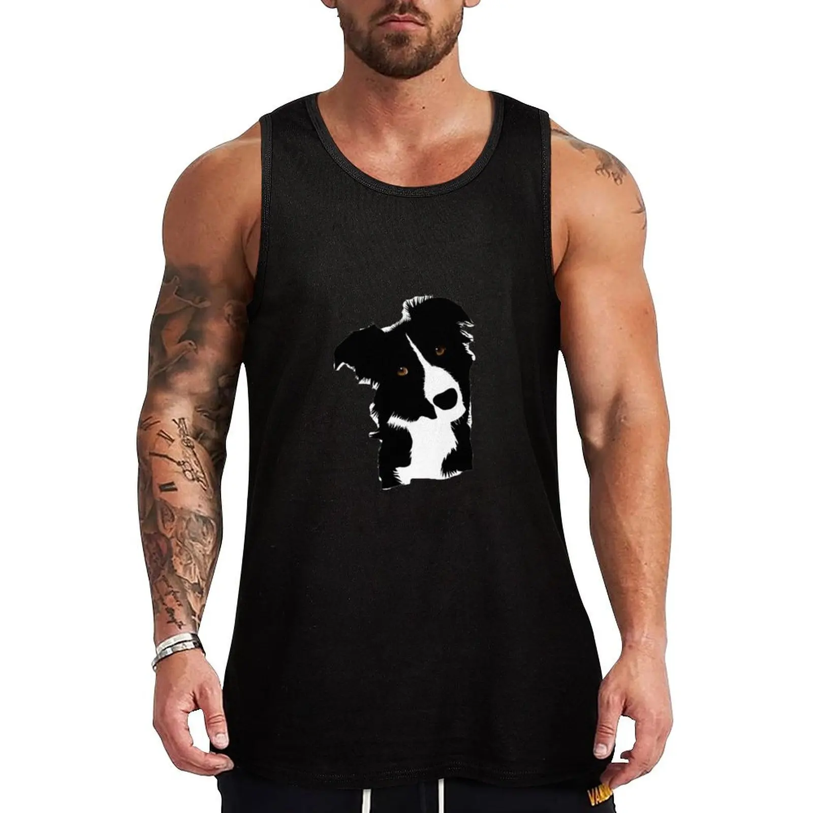 

Border Collie Tank Top Men's gym t shirts Sports clothing