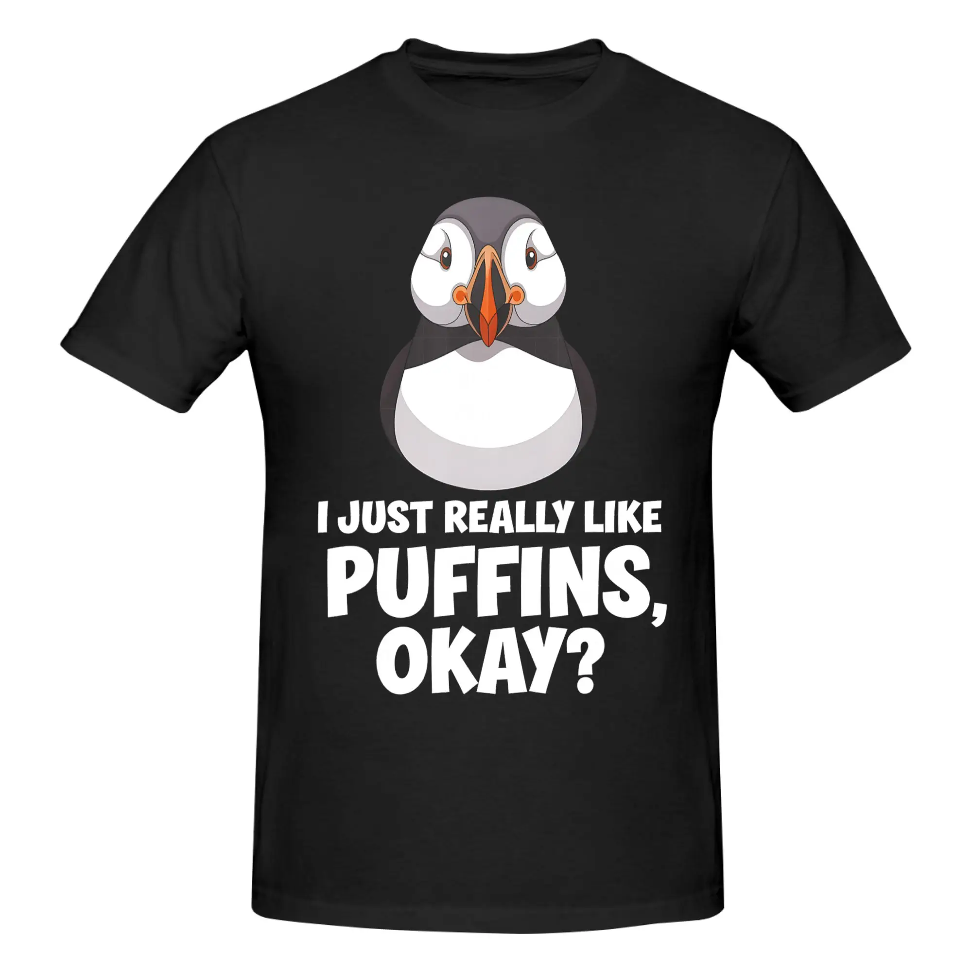 1 Piece Ocean Bird Novelty Graphic 100% Cotton T-Shirt I Just Really Like Puffins Tees Tops For Men