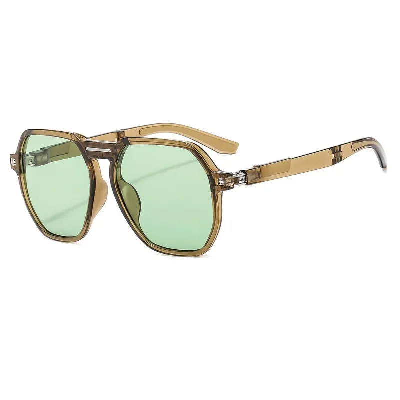 Gafas de sol plegables de diseño para pesca, lentes de sol Retro con montura grande, resistentes a los rayos UV, personalizadas, novedad de 2024