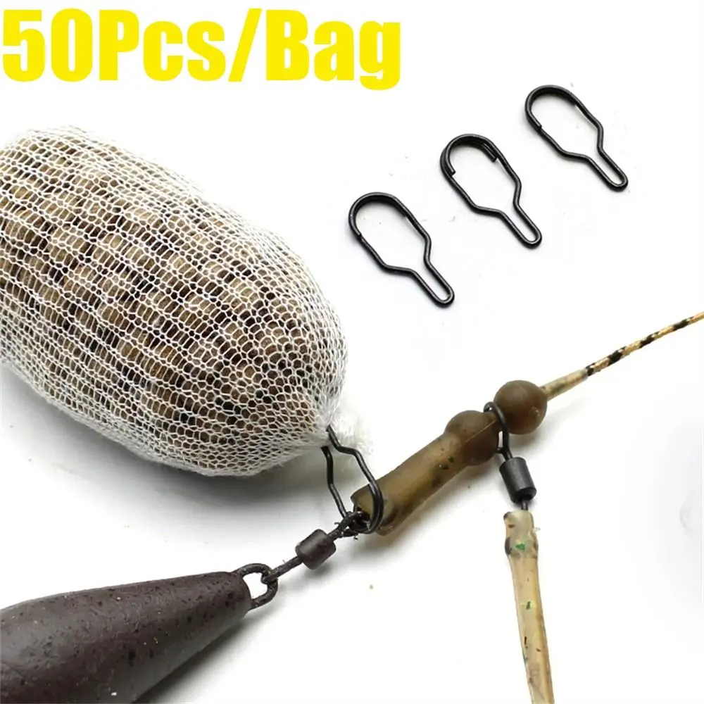 50Pcs/Pack Hot Equipment For Carp Hair Rig Tool Carp Fishing Accessories PVA Bag Clip Bait Clips Angling Feeder Supplies