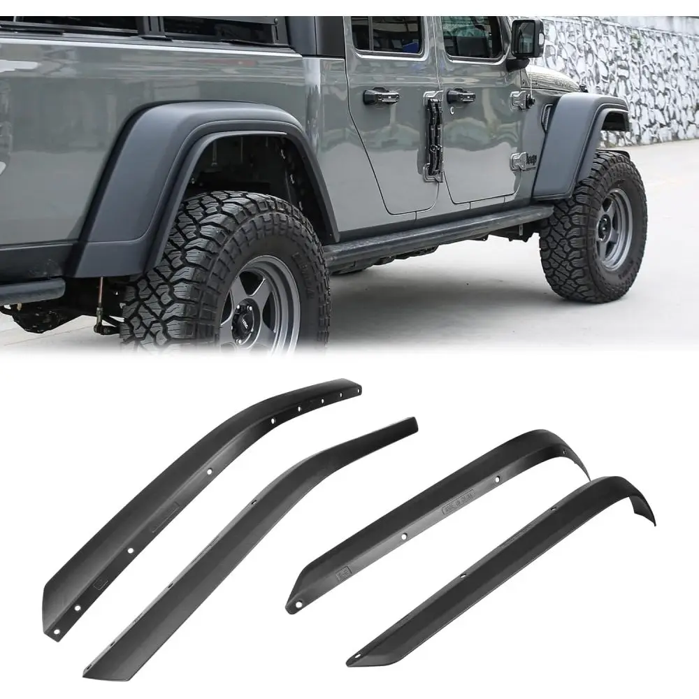 

Front & Rear Fenders Compatible with 2020-2026 Jeep Wrangler Gladiator JT Mojave & Rubicon Off-Road Wheel Fender Liner Set 4 Pcs(Only Fit High Clearance Fender Flares)