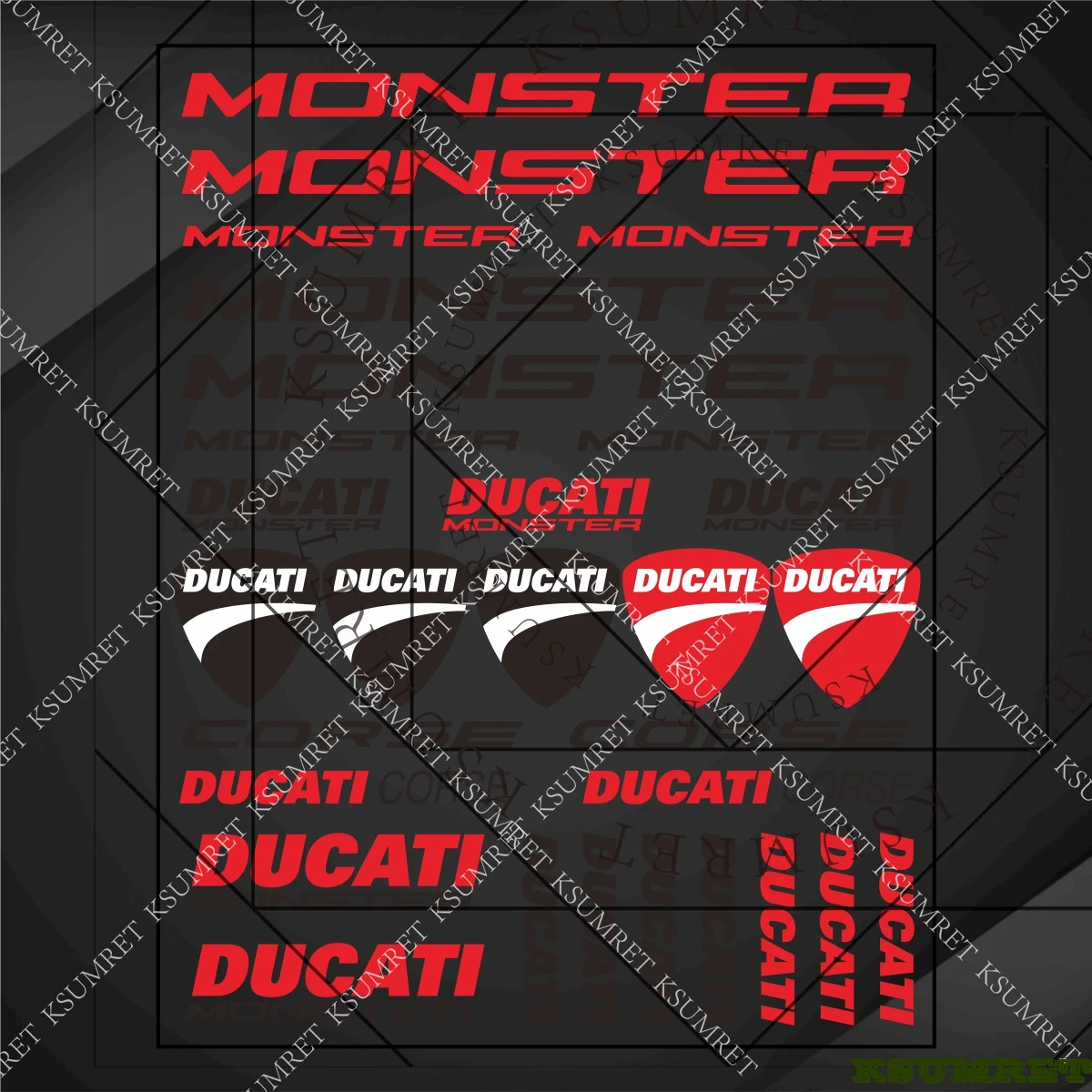 Vinyl For Ducati Sticker Decals Motorcycle Stickers - Detail 1