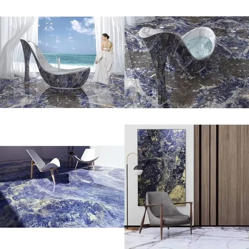 Luxury Natural Bolivian Blue Granite Slab for Backdrop Wall and Floor Design High Quality Stone Tile Home Decoration