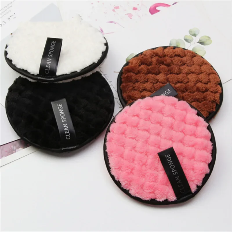 Cheap Cotton Facial Cleansing Double Side Face Clean Discharge Makeup Powder Remover Sponge Puff