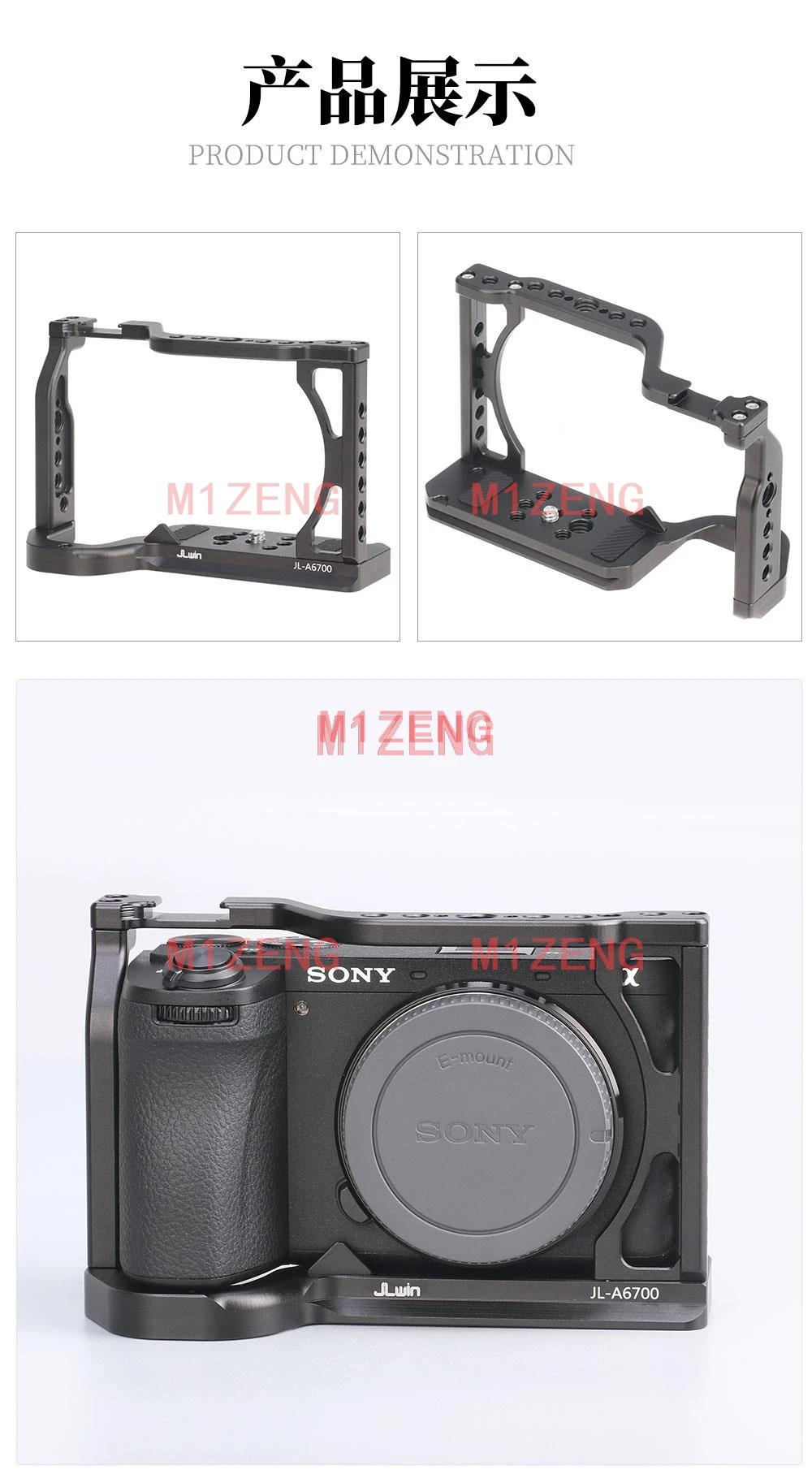 Quick Release Kaninchen Käfig Rig Griff Film Arm Unterstützung Halterung Stabilisator für SONY A6700 Kamera Video LED Mikrofon Stativ – Detail 9