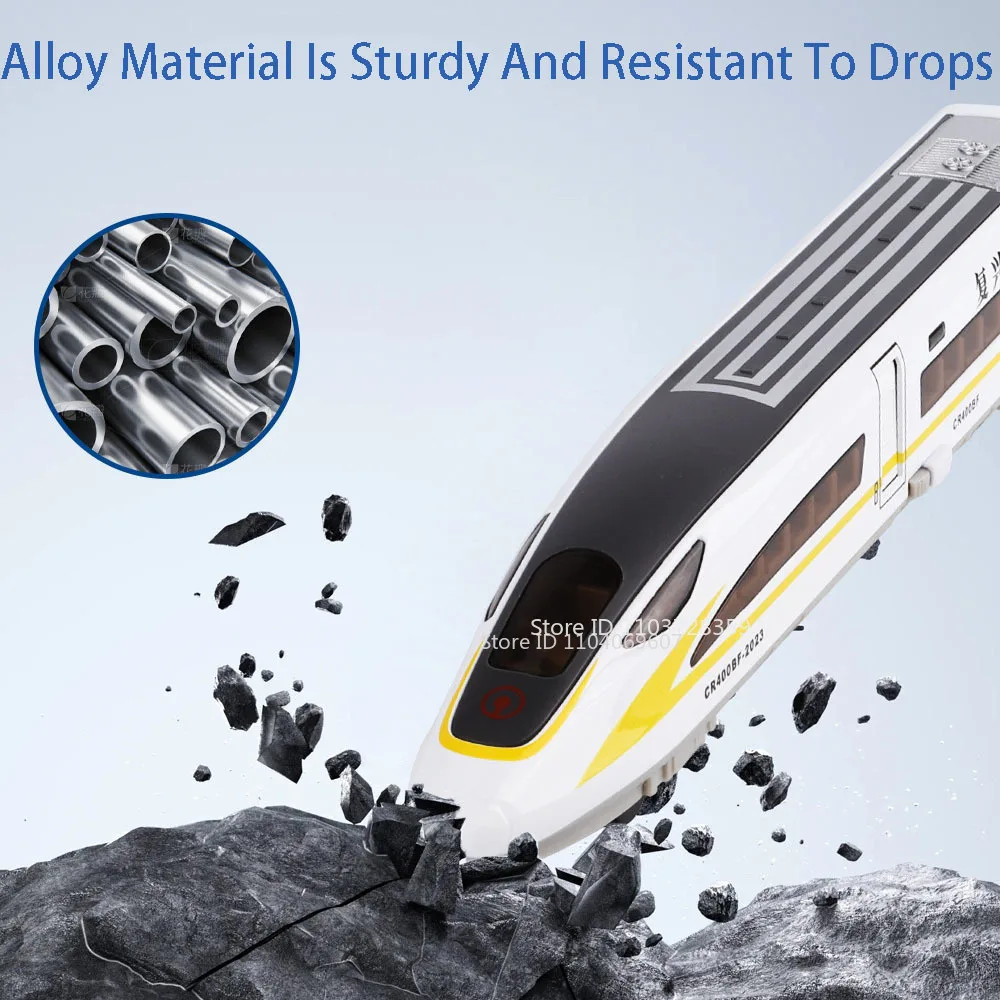 1:60 Scale High-speed Rail Model Miniature Toys Alloy Diecast Rail Cars Sound Light Doors Opened Toy Train Models for Kids Gifts
