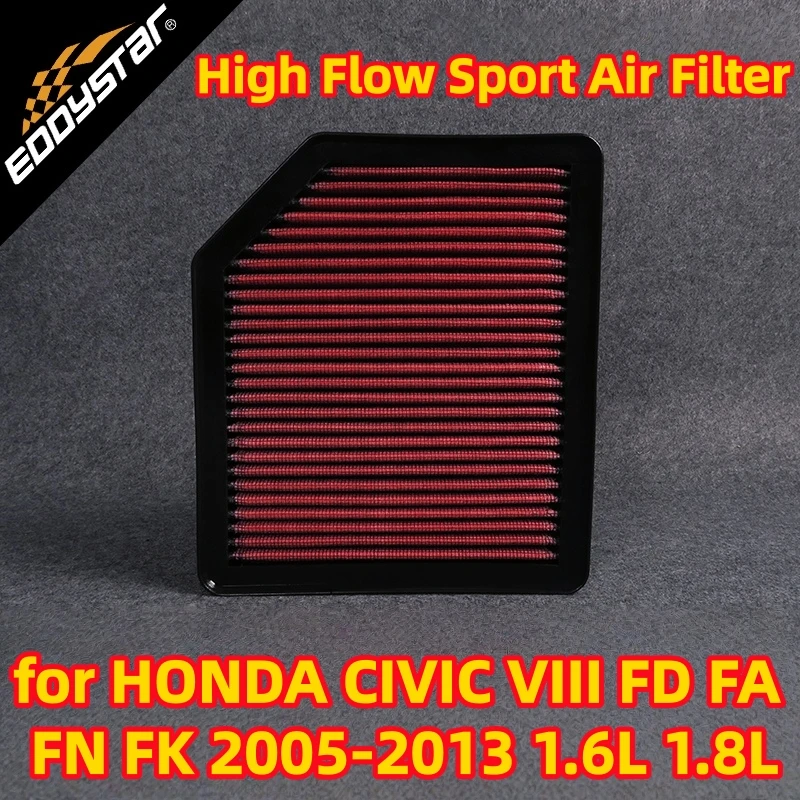 

Спортивный воздушный фильтр с высоким расходом для HONDA CIVIC VIII FD FA FN FK 2005-2013 1,6 л 1,8 л FD1/FD7/FA1/FN1, моющиеся гоночные впускные фильтры