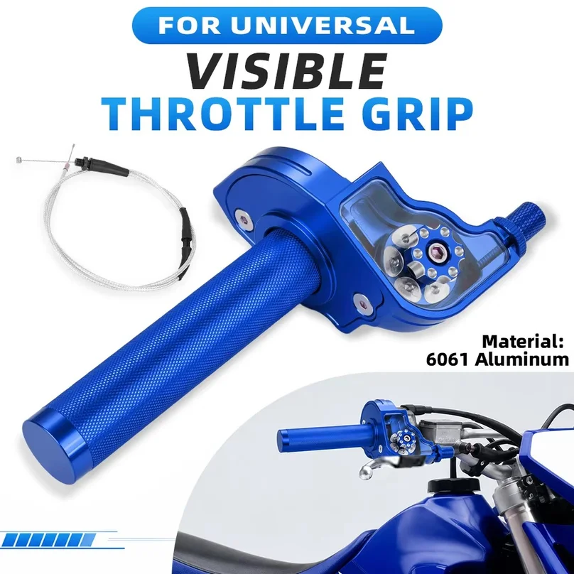 7/8''22mm Motorcycles Accelerator Handlebar Throttle Visible Twist Grip Universal For Dirt Pit Bike ATV CNC Aluminum Colorful