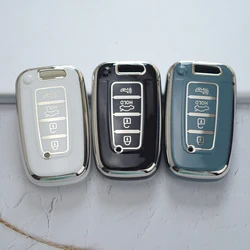 For Hyundai Tucson Azera IX35 Sonata for Kia Sportage R Borreed Sorento K5 K7 4Buttons TPU Key Case Cover Shell Fob Holder