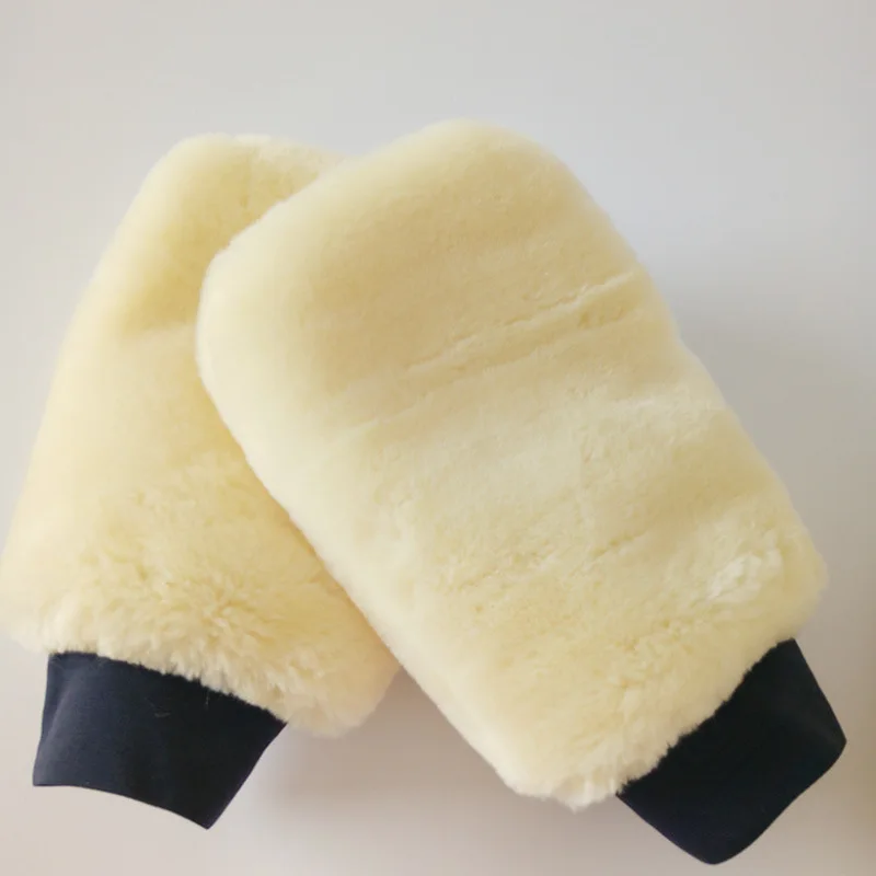 Microfiber Car Wash Gloves Imitation Wool Soft Thickened Car Clean Mitt Double-faced Waterproof Glove Plush Washing Supplies