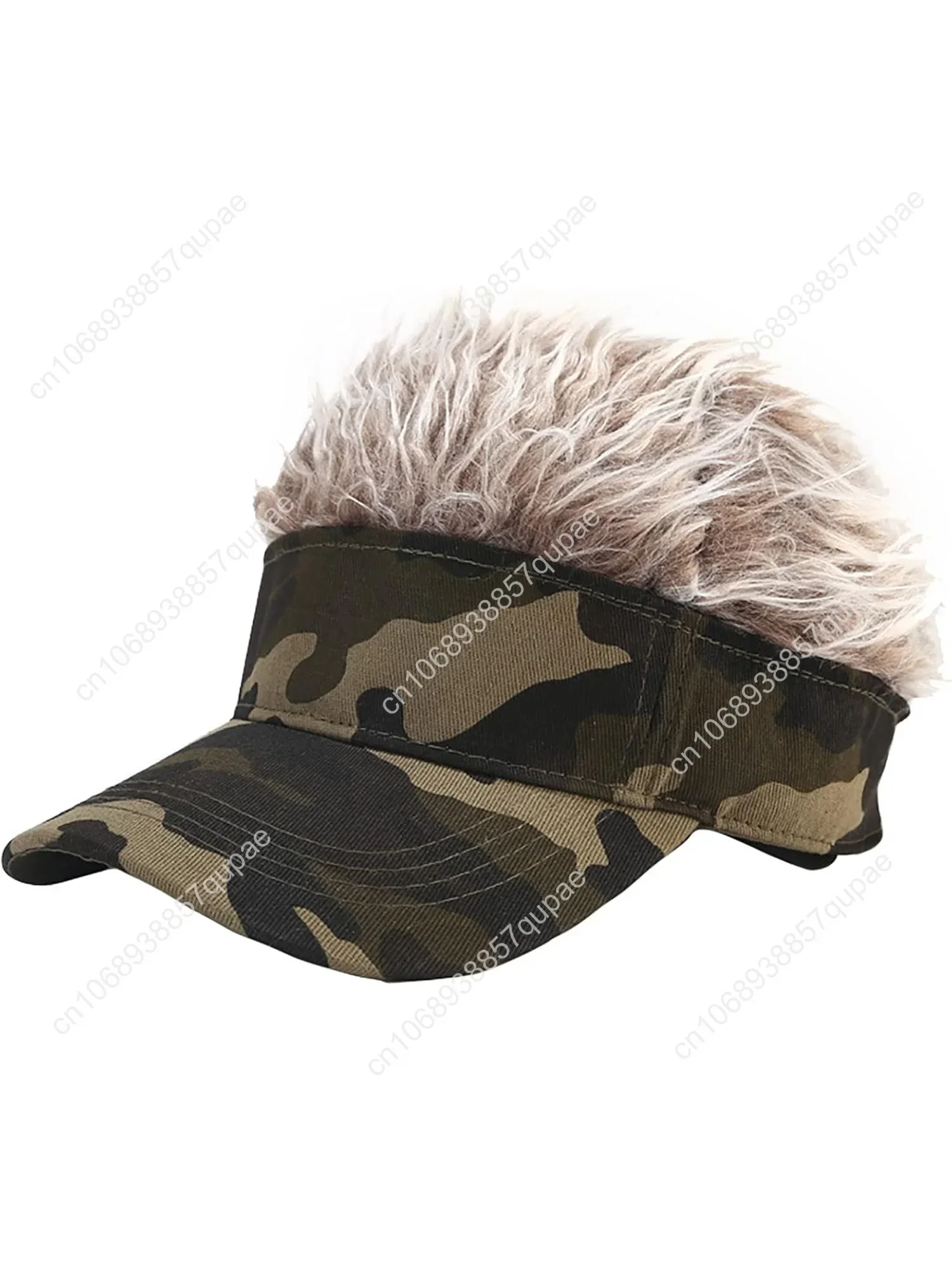 

Malaxlx Mens Visor Cap Wig Adjustable Baseball Cap Golf Hats with Fake Hair