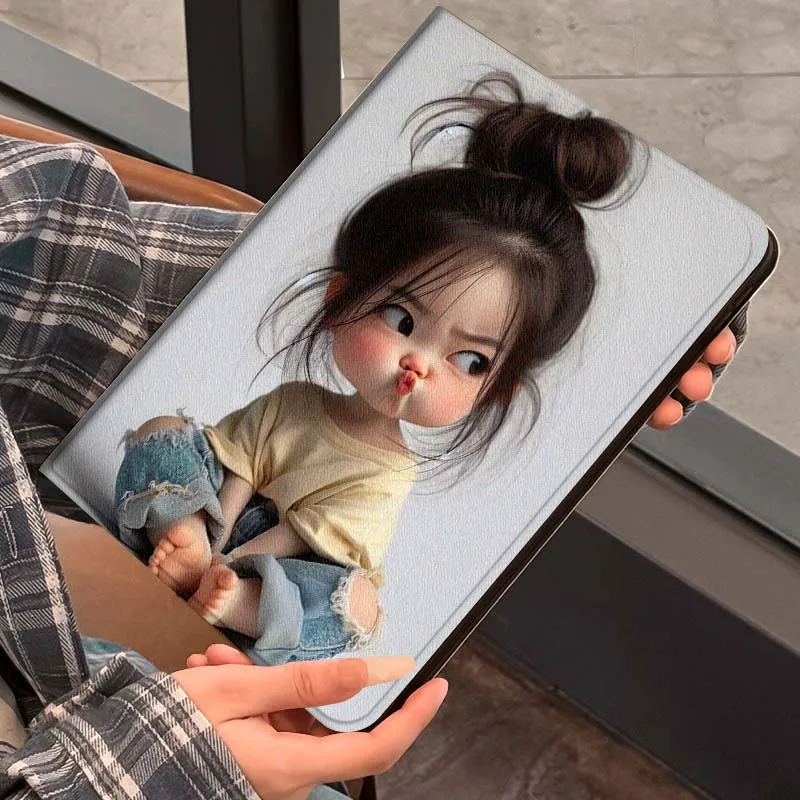 

Cute cartoon girl design For iPad Pro Air 5th 6th 7th 13 M3 M4 M5 12.9 13.3 inch 2018 2022 2024 2025 Tablet Case