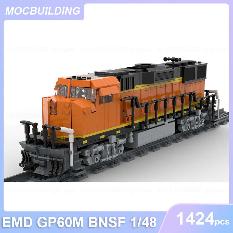 EMD GP60M BNSF & F40PH Amtrak Phase IV with Interior 1/48 O Scale Train Model MOC Building Blocks DIY Assemble Bricks Toys Gifts