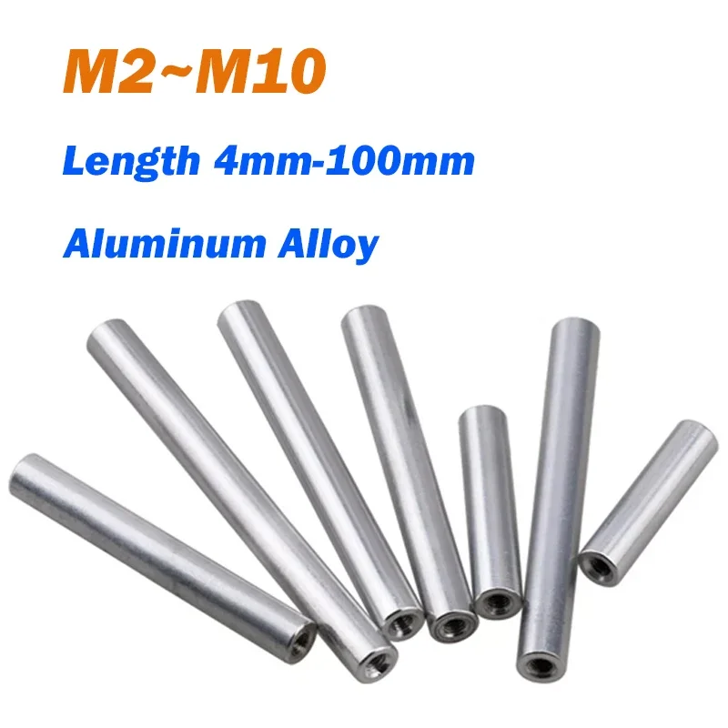 Long Nuts M2/M3/M4/M5/M6/M8/M10 OD3.5~16mm Length 4mm-100mm Aluminum Round Threaded Sleeve Standoff Spacers Long Nuts Connector